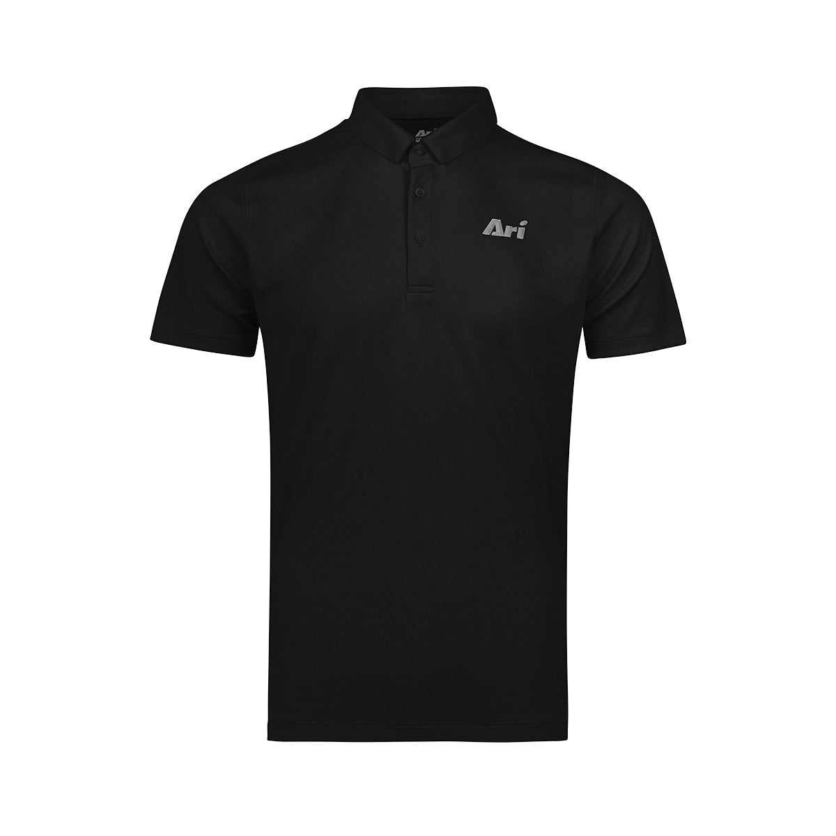 ARI MEN ADEPT GOLF POLO - BLACK/BLACK/SILVER