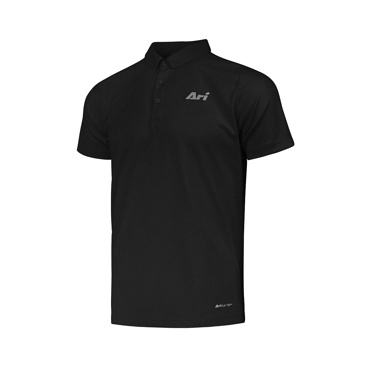 ARI MEN ADEPT GOLF POLO - BLACK/BLACK/SILVER