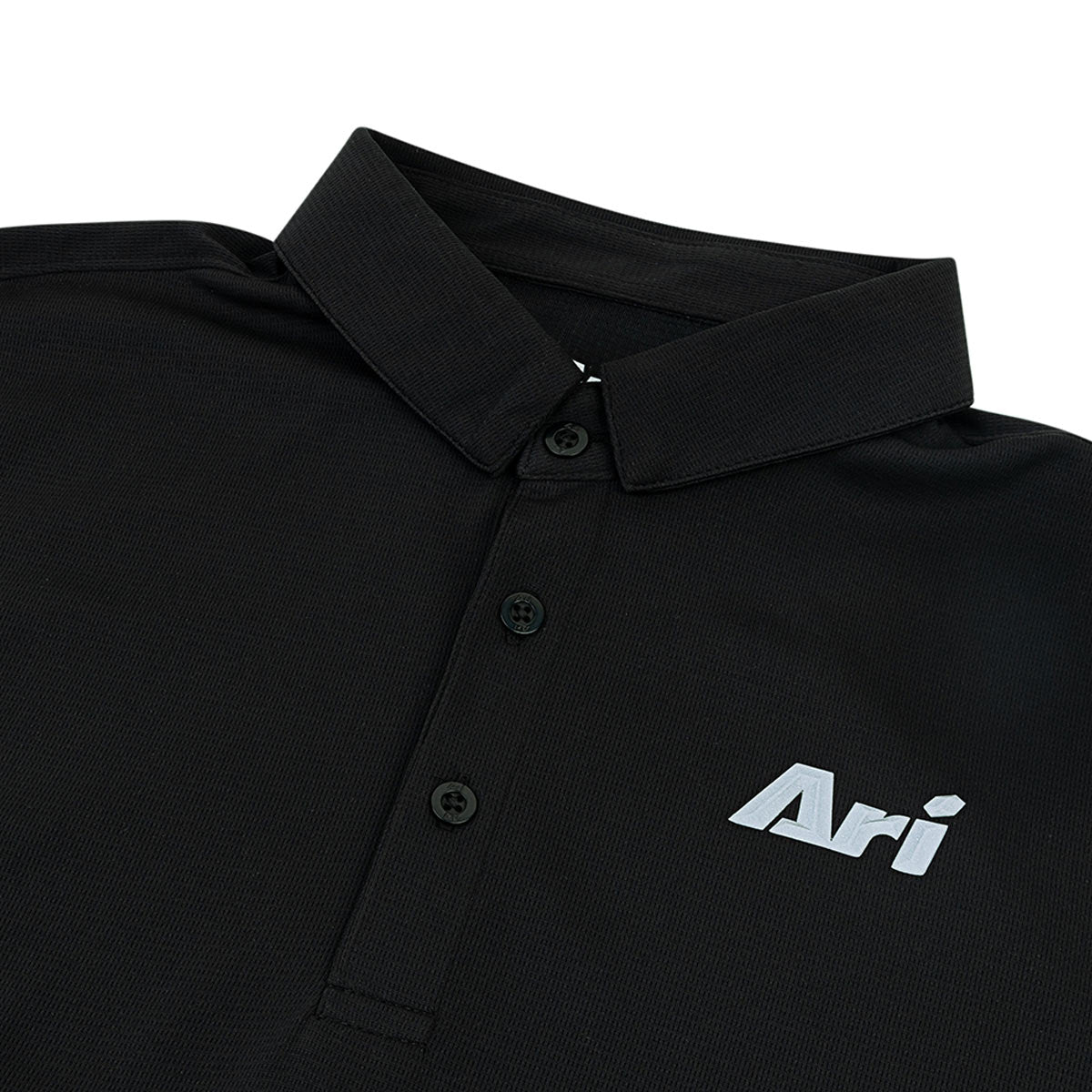 ARI MEN ADEPT GOLF POLO - BLACK/BLACK/SILVER
