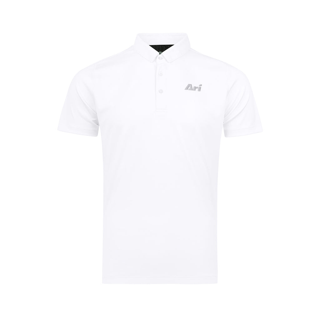 ARI MEN ADEPT GOLF POLO - WHITE/BLACK/SILVER