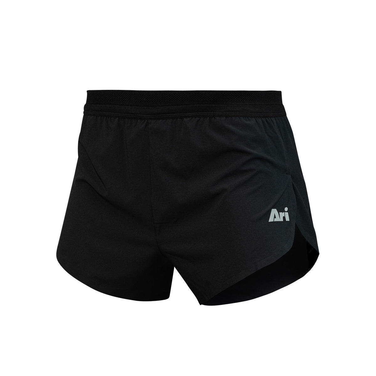 ARI MEN ELITE 3 INCHES RUNNING SHORT - BLACK/BLACK/SILVER