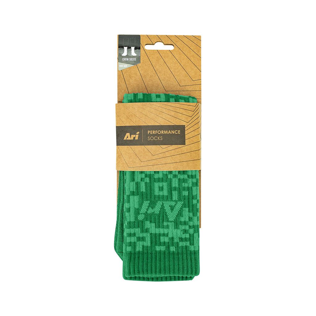 ARI PIXEL CREW SOCKS - GREEN/DARK GREEN/GREEN