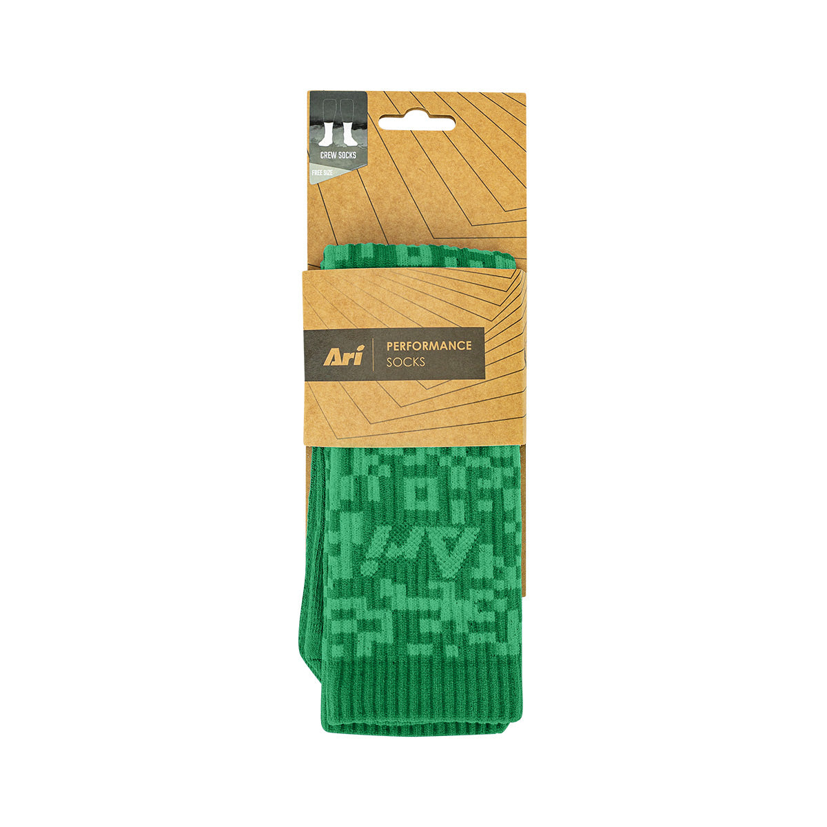 ARI PIXEL CREW SOCKS - GREEN/DARK GREEN/GREEN