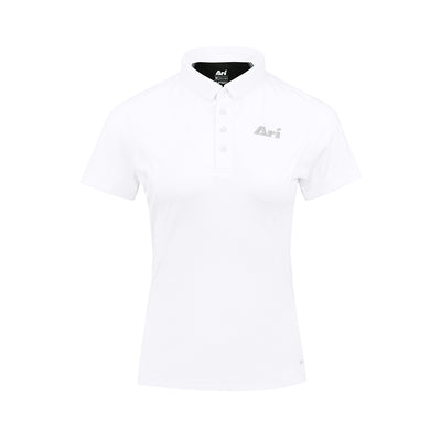 ARI WOMEN ADEPT GOLF POLO - WHITE/BLACK/SILVER