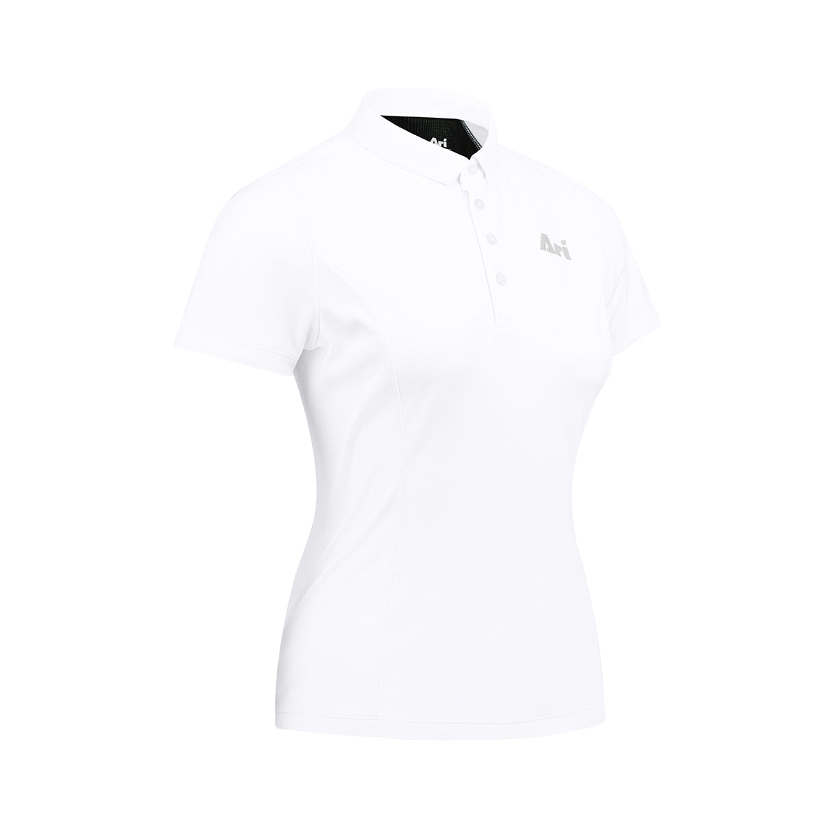 ARI WOMEN ADEPT GOLF POLO - WHITE/BLACK/SILVER