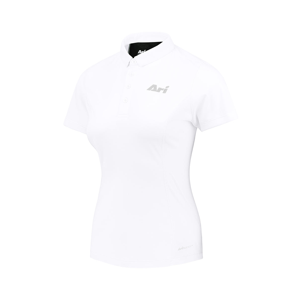 ARI WOMEN ADEPT GOLF POLO - WHITE/BLACK/SILVER