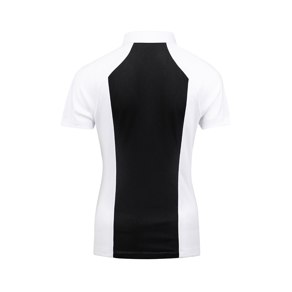 ARI WOMEN ADEPT GOLF POLO - WHITE/BLACK/SILVER