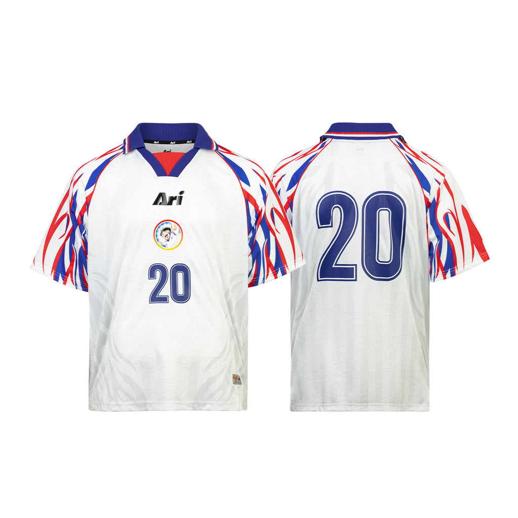 ARI X CAPTAIN TSUBASA WORLD YOUTH AOI AWAY RETRO JERSEY - WHITE/BLUE/RED