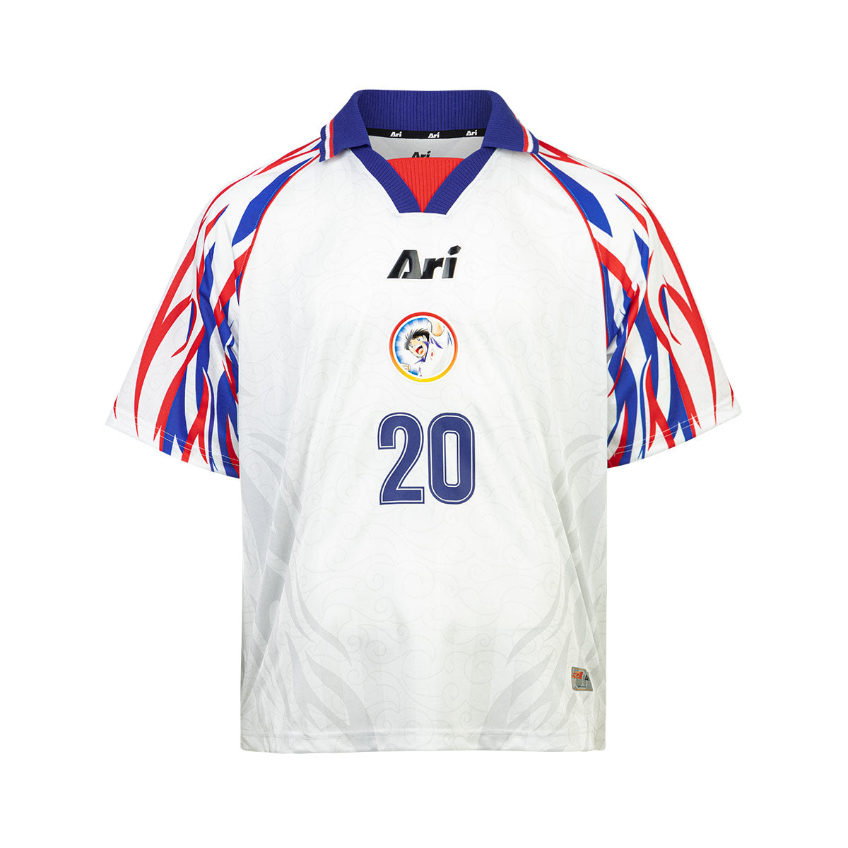 ARI X CAPTAIN TSUBASA WORLD YOUTH AOI AWAY RETRO JERSEY - WHITE/BLUE/RED