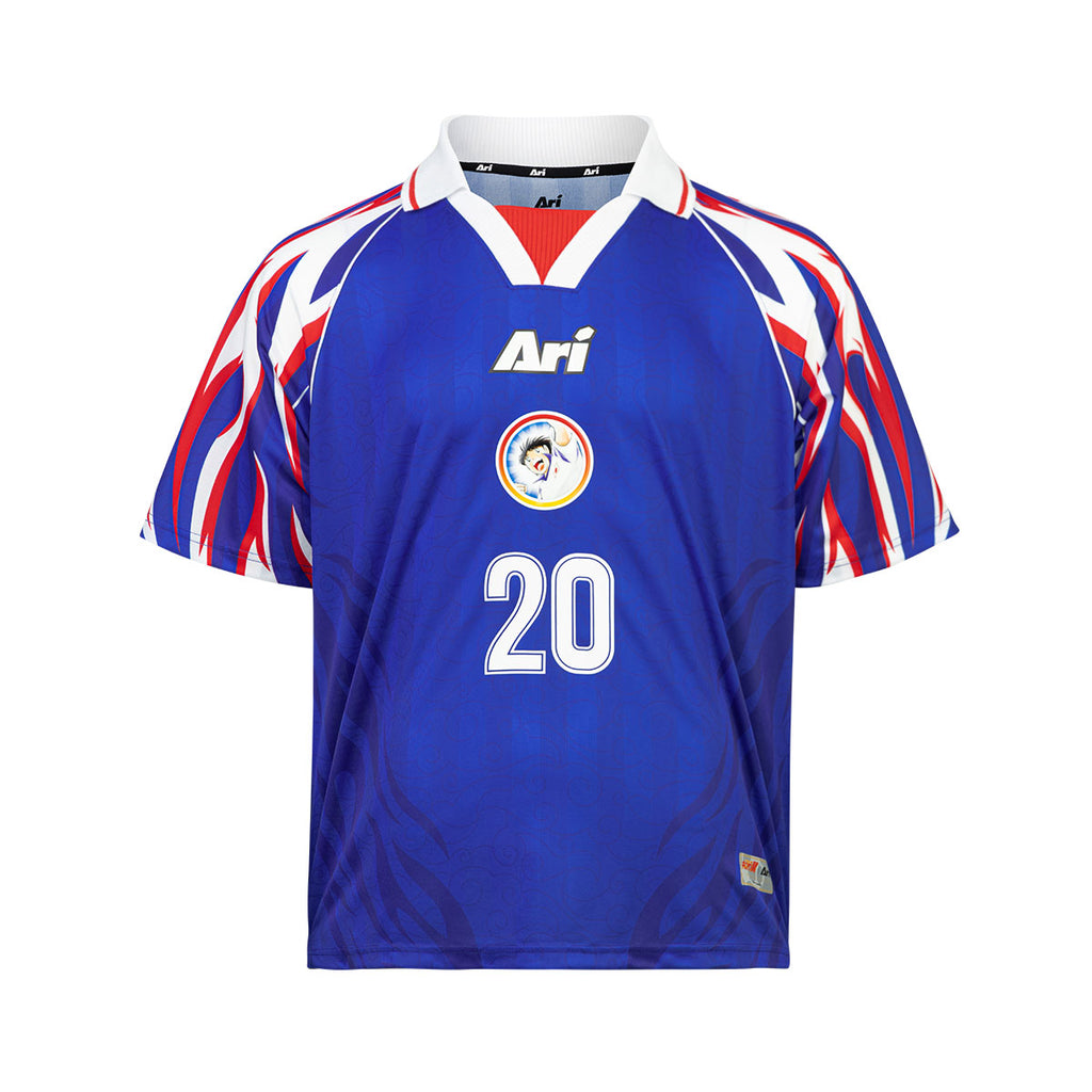 ARI X CAPTAIN TSUBASA WORLD YOUTH AOI HOME RETRO JERSEY - BLUE/WHITE/RED