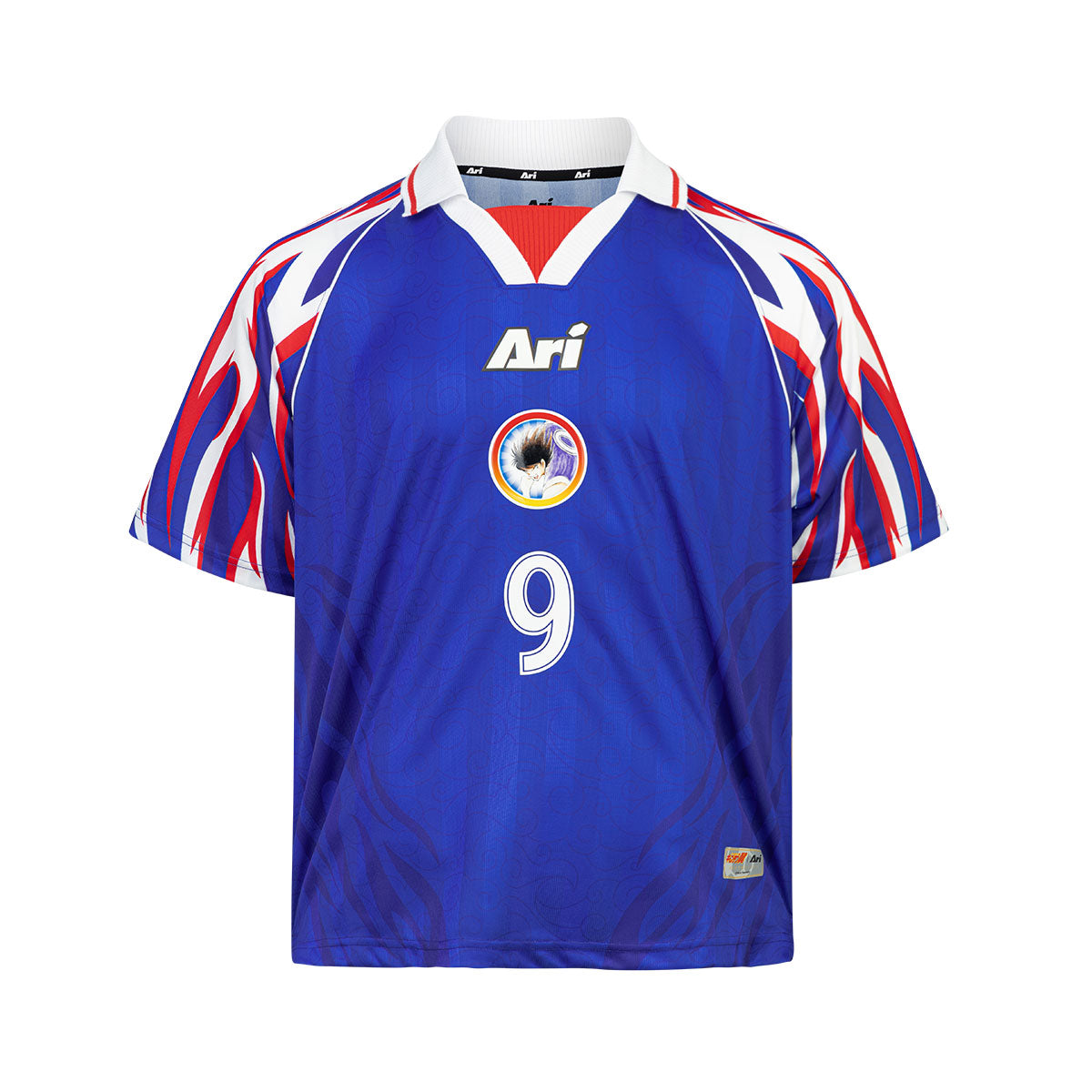 ARI X CAPTAIN TSUBASA WORLD YOUTH HYUGA HOME RETRO JERSEY - BLUE/WHITE/RED