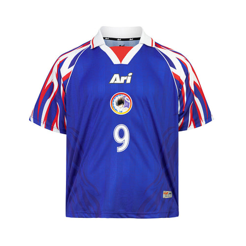 ARI X CAPTAIN TSUBASA WORLD YOUTH HYUGA HOME RETRO JERSEY - BLUE/WHITE/RED