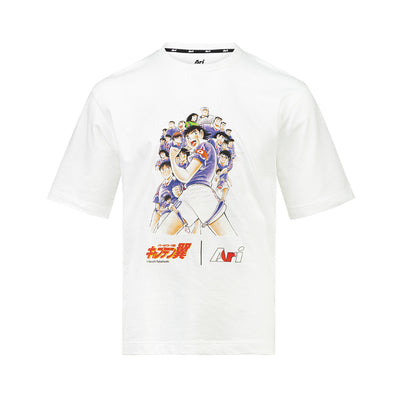 ARI X CAPTAIN TSUBASA WORLD YOUTH JAPAN YOUTH OVERSIZED TEE - WHITE/BLUE/RED