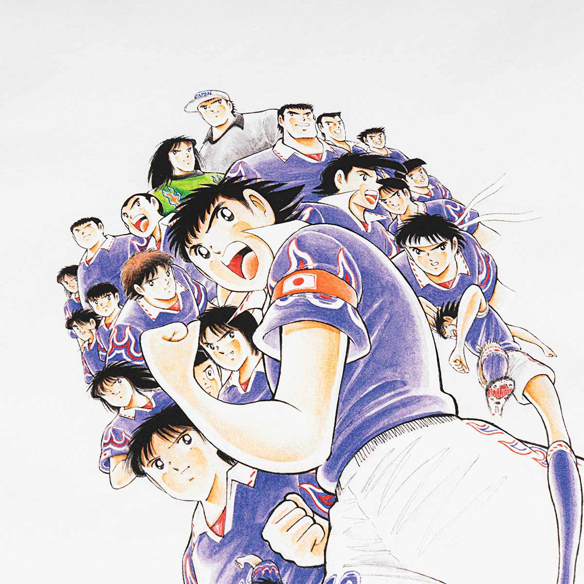 ARI X CAPTAIN TSUBASA WORLD YOUTH JAPAN YOUTH OVERSIZED TEE - WHITE/BLUE/RED