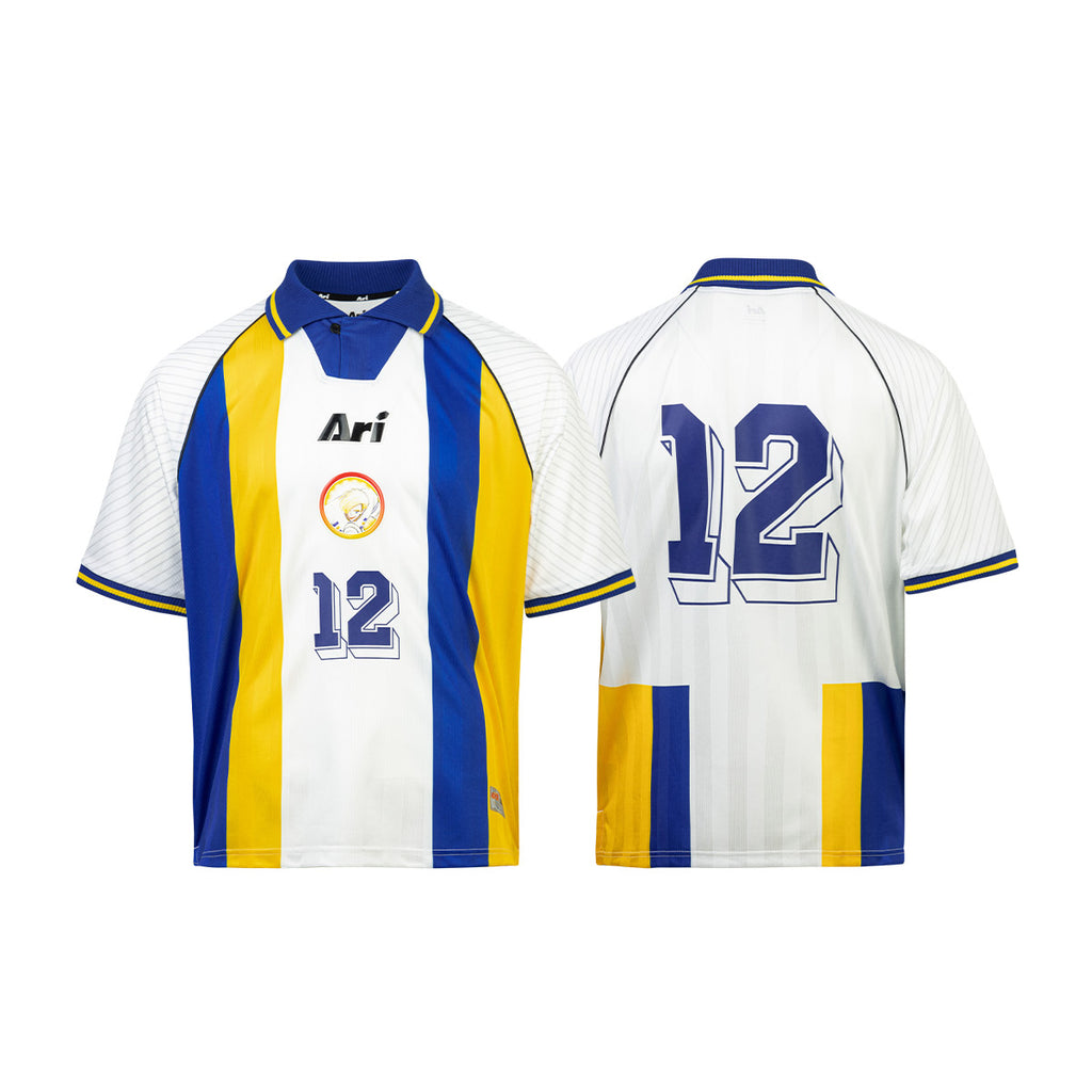 ARI X CAPTAIN TSUBASA WORLD YOUTH LEVIN RETRO JERSEY - WHITE/BLUE/YELLOW