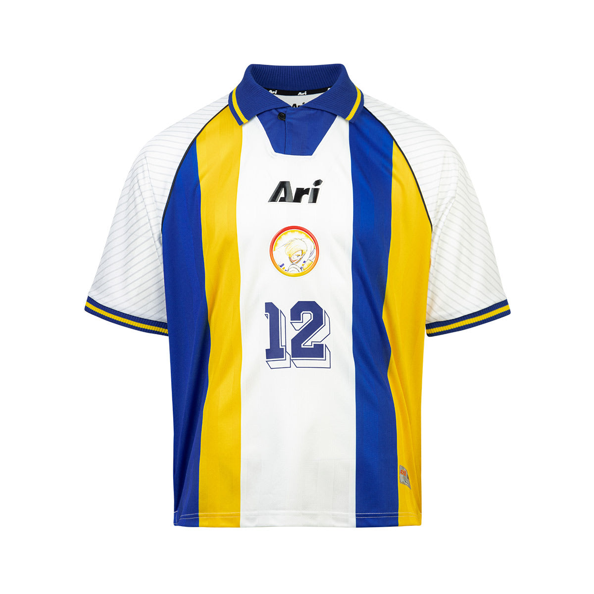 ARI X CAPTAIN TSUBASA WORLD YOUTH LEVIN RETRO JERSEY - WHITE/BLUE/YELLOW