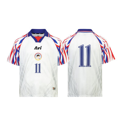 ARI X CAPTAIN TSUBASA WORLD YOUTH MISAKI AWAY RETRO JERSEY - WHITE/BLUE/RED
