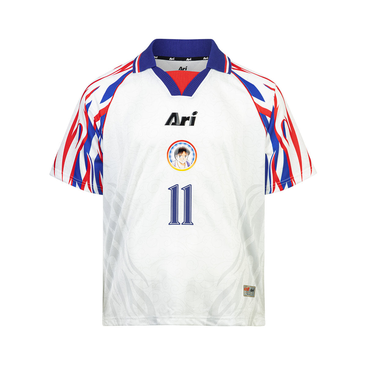 ARI X CAPTAIN TSUBASA WORLD YOUTH MISAKI AWAY RETRO JERSEY - WHITE/BLUE/RED