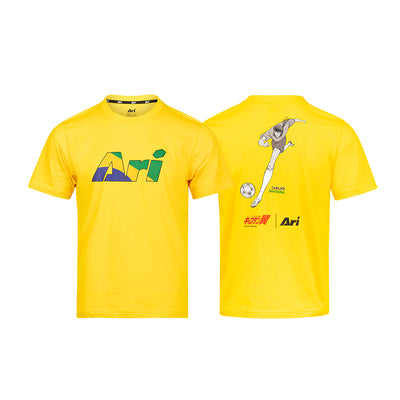 ARI X CAPTAIN TSUBASA WORLD YOUTH SANTANA REGULAR TEE - YELLOW/GREEN/BLUE