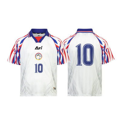 ARI X CAPTAIN TSUBASA WORLD YOUTH TSUBASA AWAY RETRO JERSEY - WHITE/BLUE/RED
