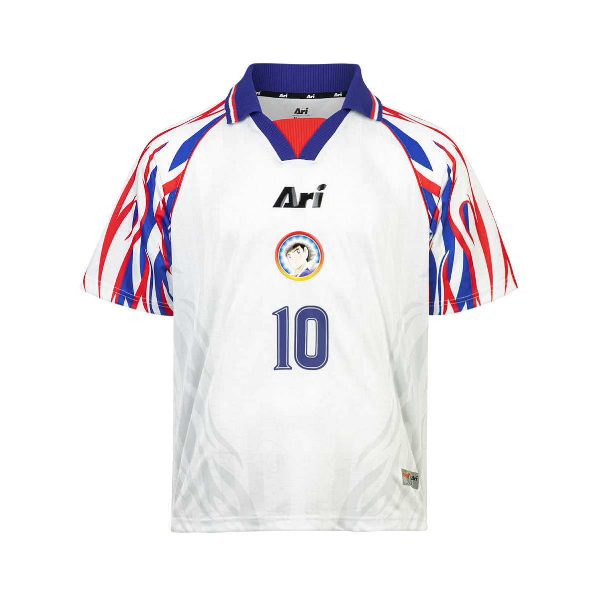 ARI X CAPTAIN TSUBASA WORLD YOUTH TSUBASA AWAY RETRO JERSEY - WHITE/BLUE/RED