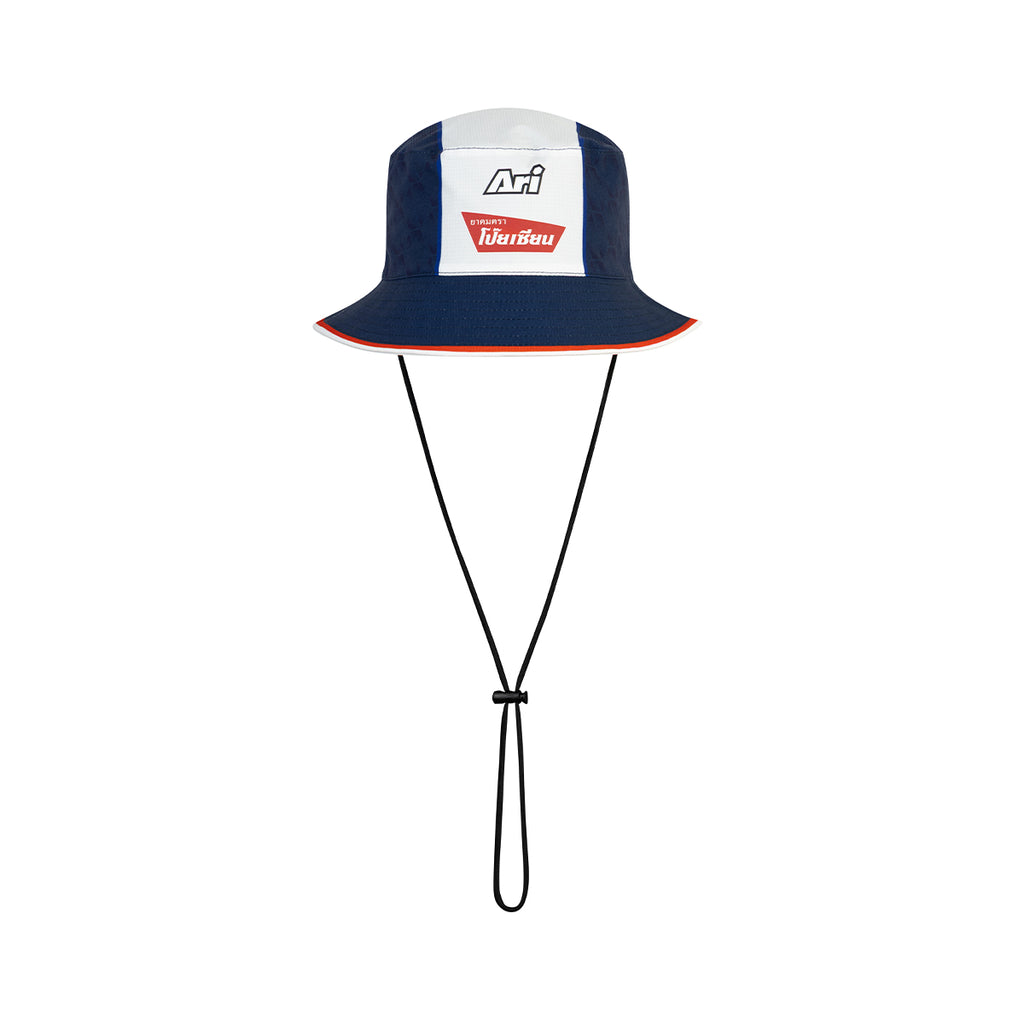 ARI X POYSIAN BUCKET HAT - NAVY/WHITE/RED
