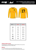 ARI X TSUBASA 2025 WAKABAYASHI SCHOOL LS JERSEY - RED/WHITE/BLACK