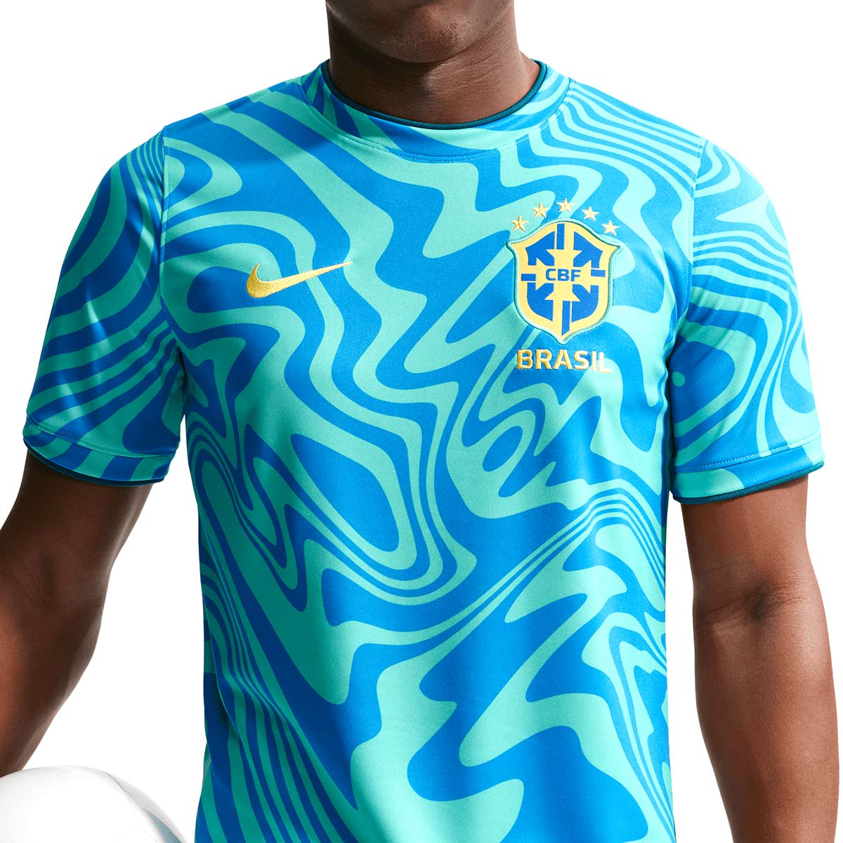 NIKE BRAZIL 2026 ACADEMY PRO SS TOP PRE MATCH - LIGHT MENTA/LT PHOTO BLUE/CANARY