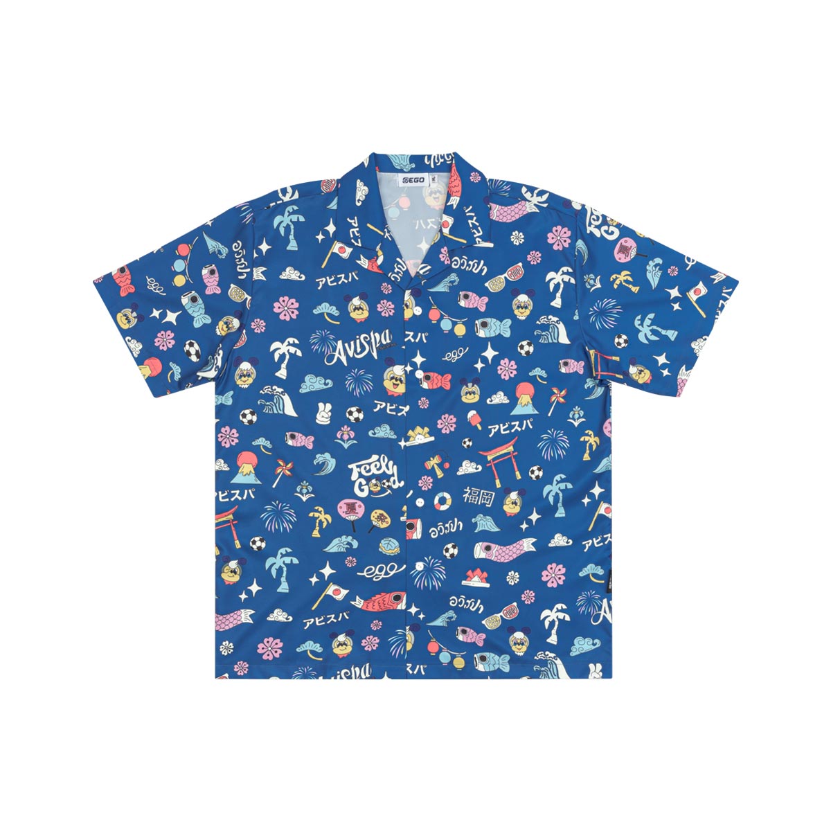 EGO SPORT X AVISPA FUKUOKA 2026 HAWAII SHIRT - BLUE