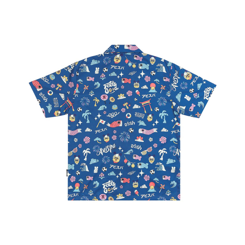 EGO SPORT X AVISPA FUKUOKA 2026 HAWAII SHIRT - BLUE