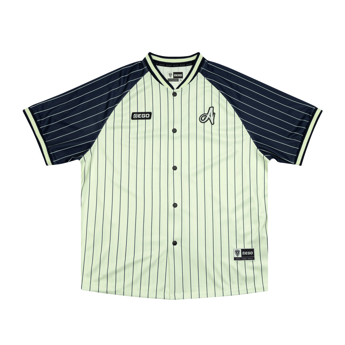 EGO SPORT X AVISPA FUKUOKA 2026 OVERSIZE BASEBALL JERSEY - CREAM/NAVY