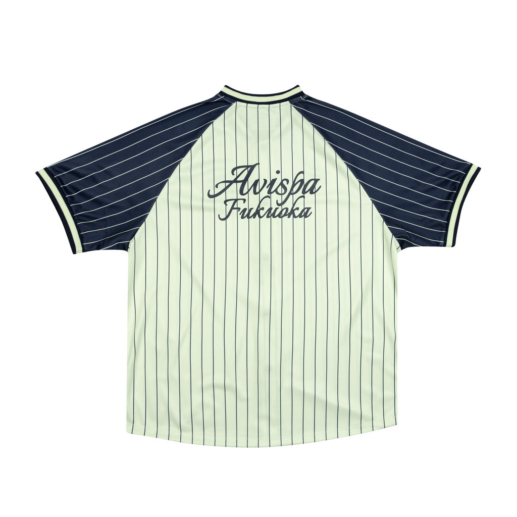 EGO SPORT X AVISPA FUKUOKA 2026 OVERSIZE BASEBALL JERSEY - CREAM/NAVY