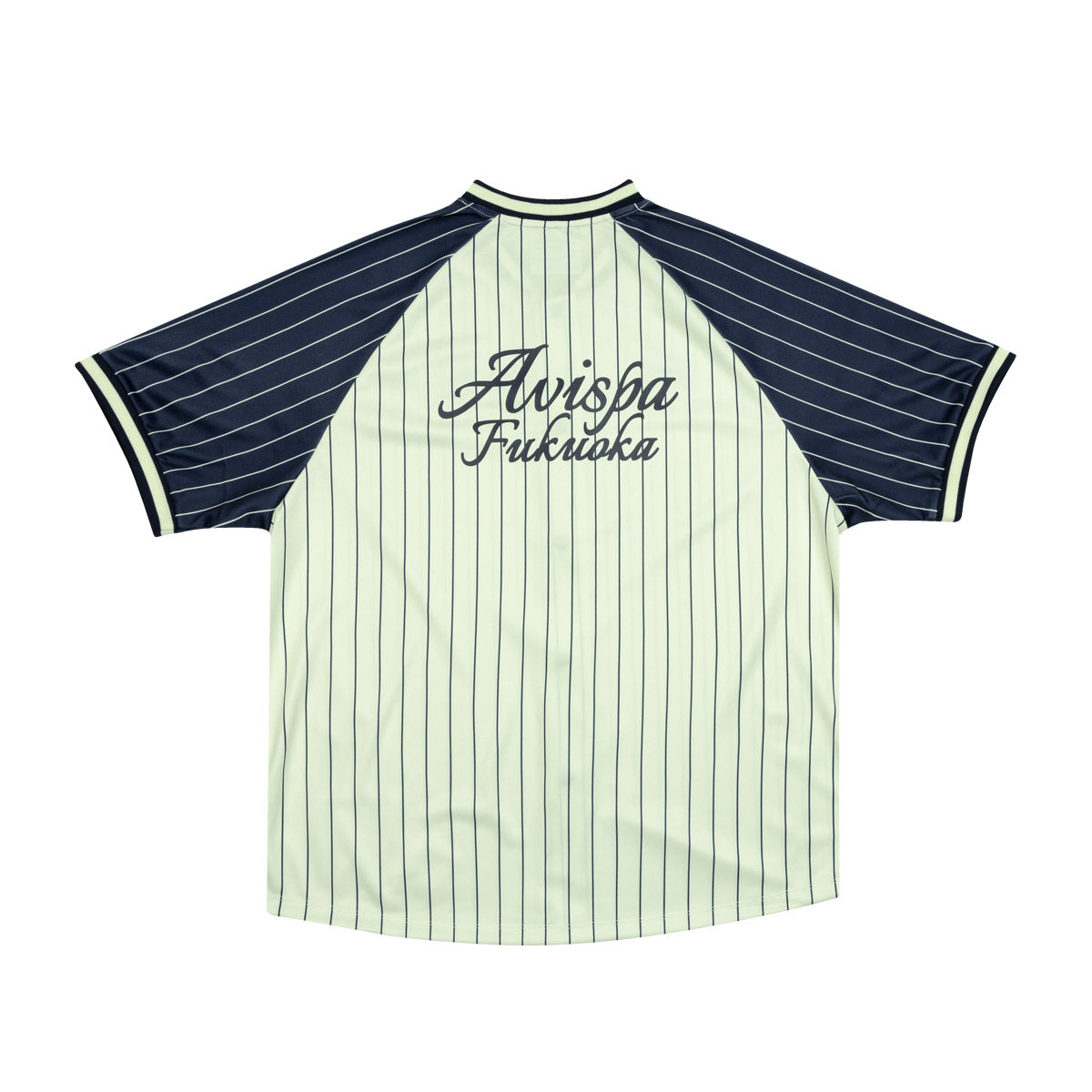 EGO SPORT X AVISPA FUKUOKA 2026 OVERSIZE BASEBALL JERSEY - CREAM/NAVY