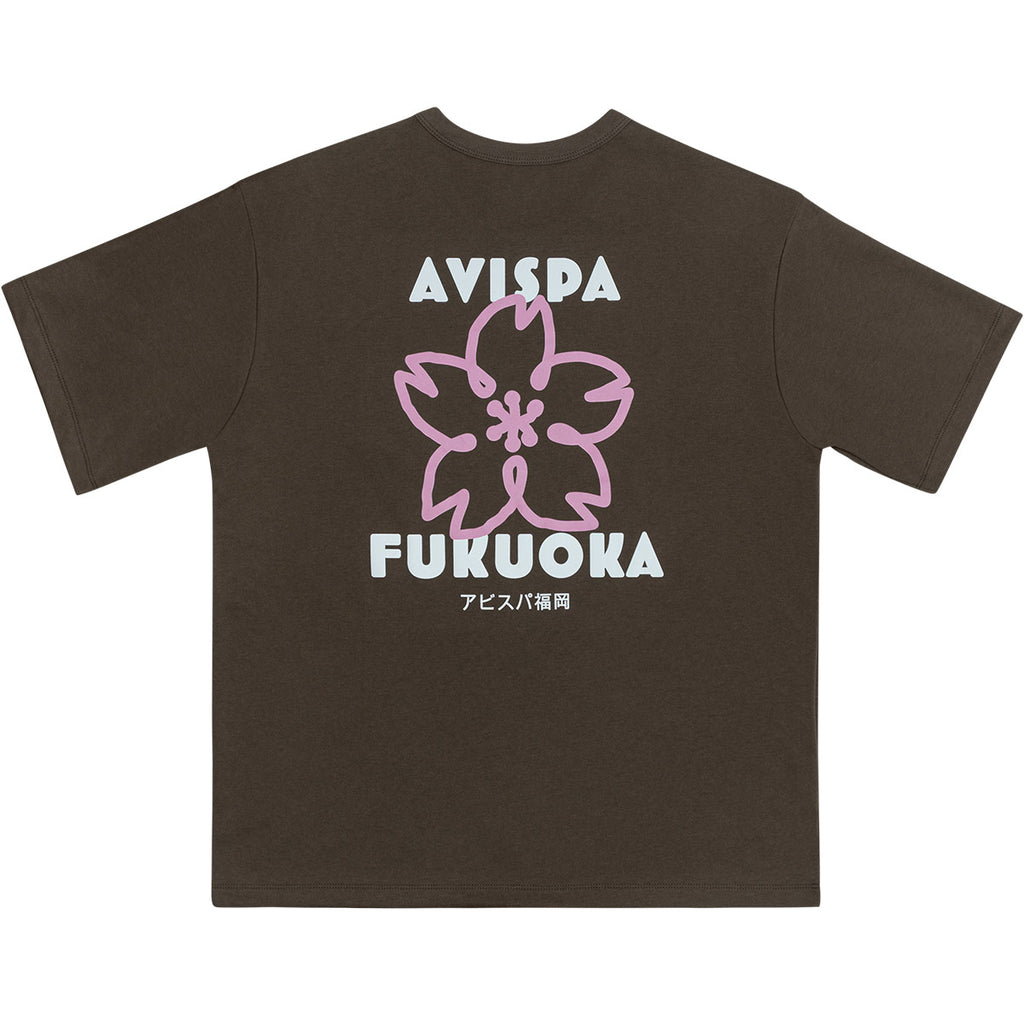 EGO SPORT X AVISPA FUKUOKA 2026 SAKURA OVERSIZE TEE - BROWN/PINK/WHITE