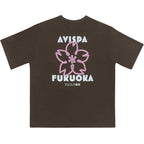 EGO SPORT X AVISPA FUKUOKA 2026 SAKURA OVERSIZE TEE - BROWN/PINK/WHITE