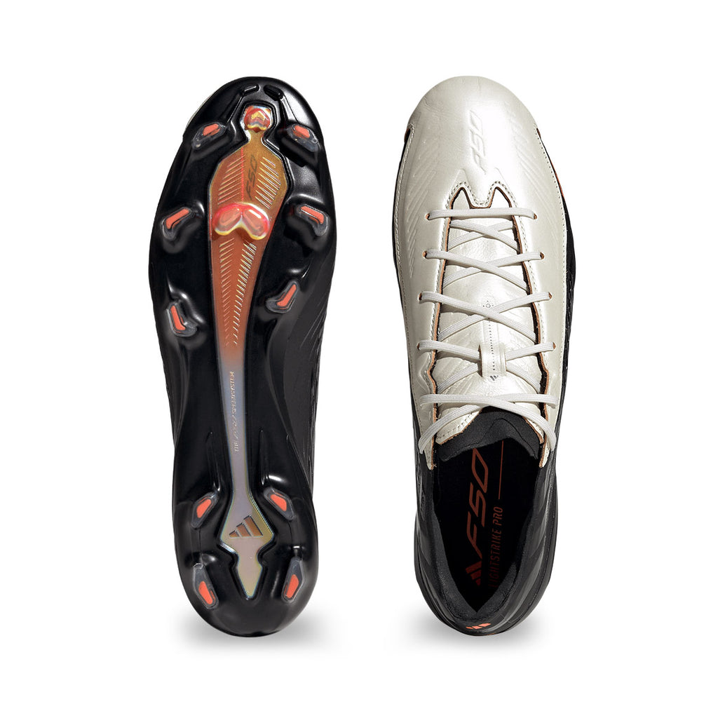 ADIDAS F50 HYPERFAST LEATHER TECH ELITE FG - ZERO MET/CORE BLACK/SOLAR ORANGE