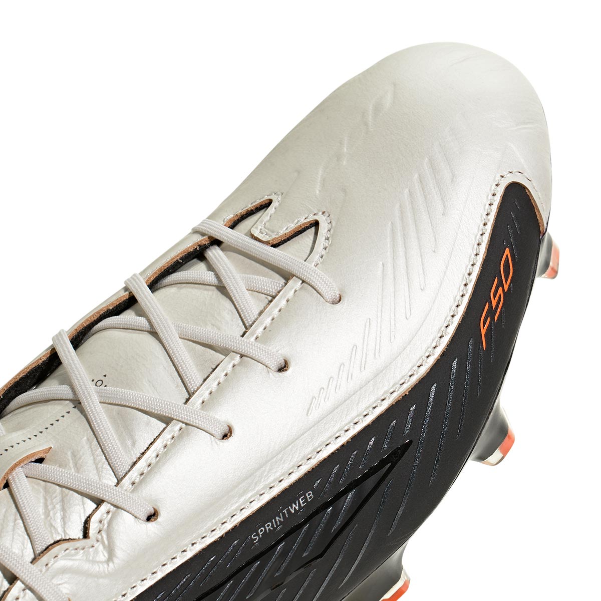 ADIDAS F50 HYPERFAST LEATHER TECH ELITE FG - ZERO MET/CORE BLACK/SOLAR ORANGE