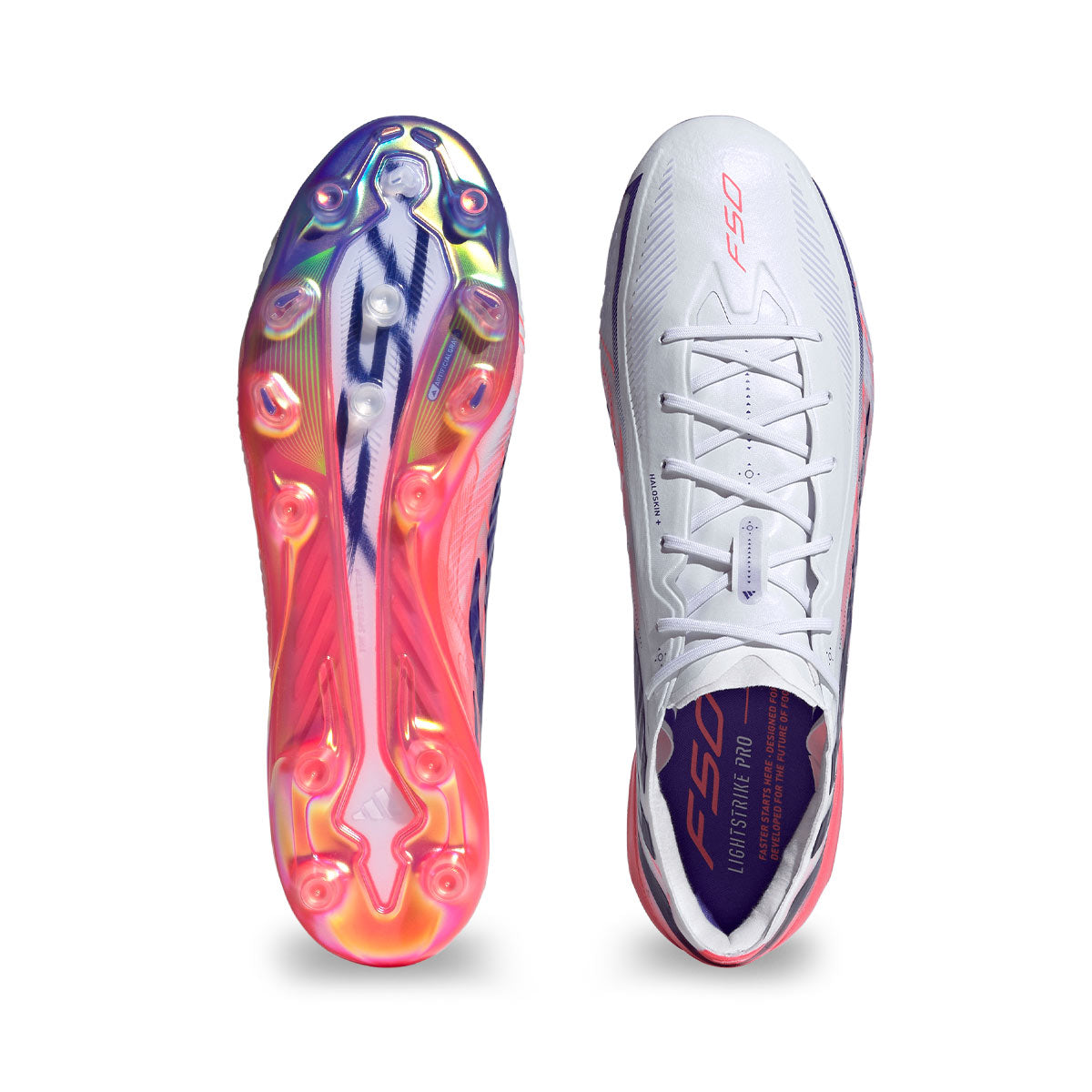 ADIDAS F50 HYPERFAST ELITE AG - FTWR WHITE/SOLAR PURPLE/SOLAR TURBO
