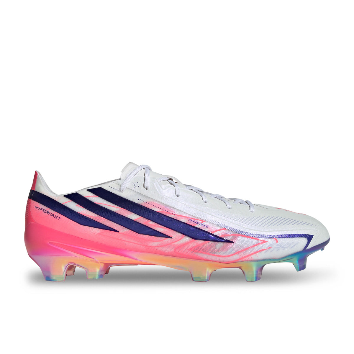 ADIDAS F50 HYPERFAST ELITE FG - FTWR WHITE/SOLAR PURPLE/SOLAR TURBO