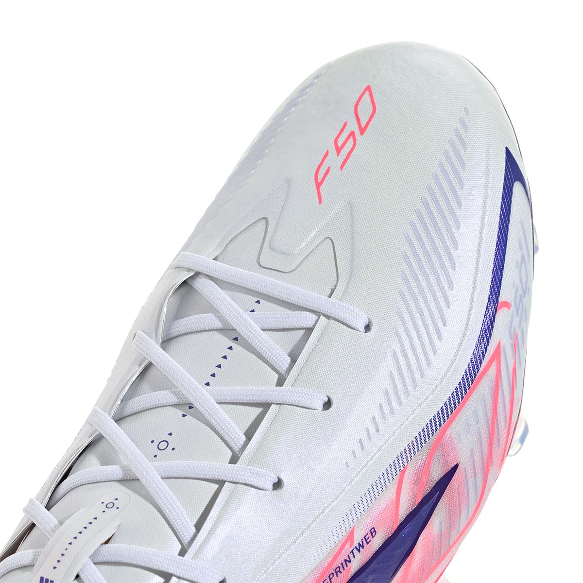 ADIDAS F50 HYPERFAST ELITE FG - FTWR WHITE/SOLAR PURPLE/SOLAR TURBO