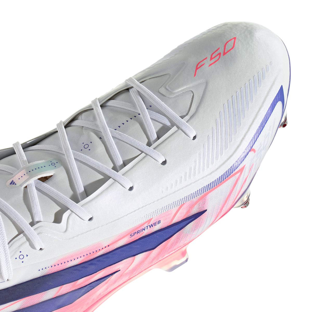 ADIDAS F50 HYPERFAST ELITE SG - FTWR WHITE/SOLAR PURPLE/SOLAR TURBO