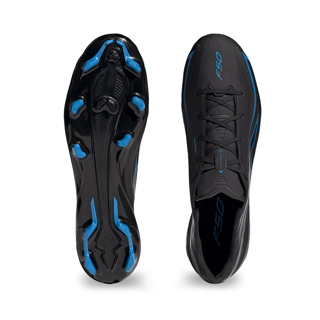 ADIDAS F50 HYPERFAST LEAGUE FG - CORE BLACK/CORE BLACK/LUCID RAY BLUE