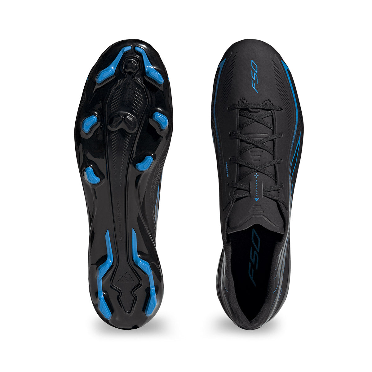 ADIDAS F50 HYPERFAST LEAGUE FG - CORE BLACK/CORE BLACK/LUCID RAY BLUE