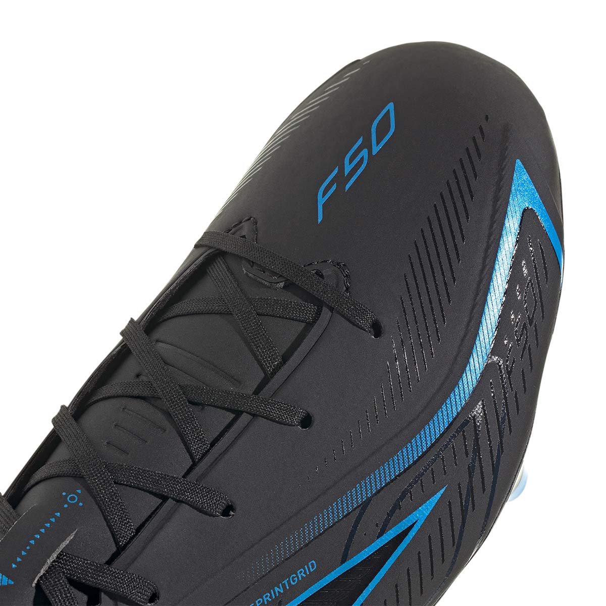 ADIDAS F50 HYPERFAST LEAGUE FG - CORE BLACK/CORE BLACK/LUCID RAY BLUE