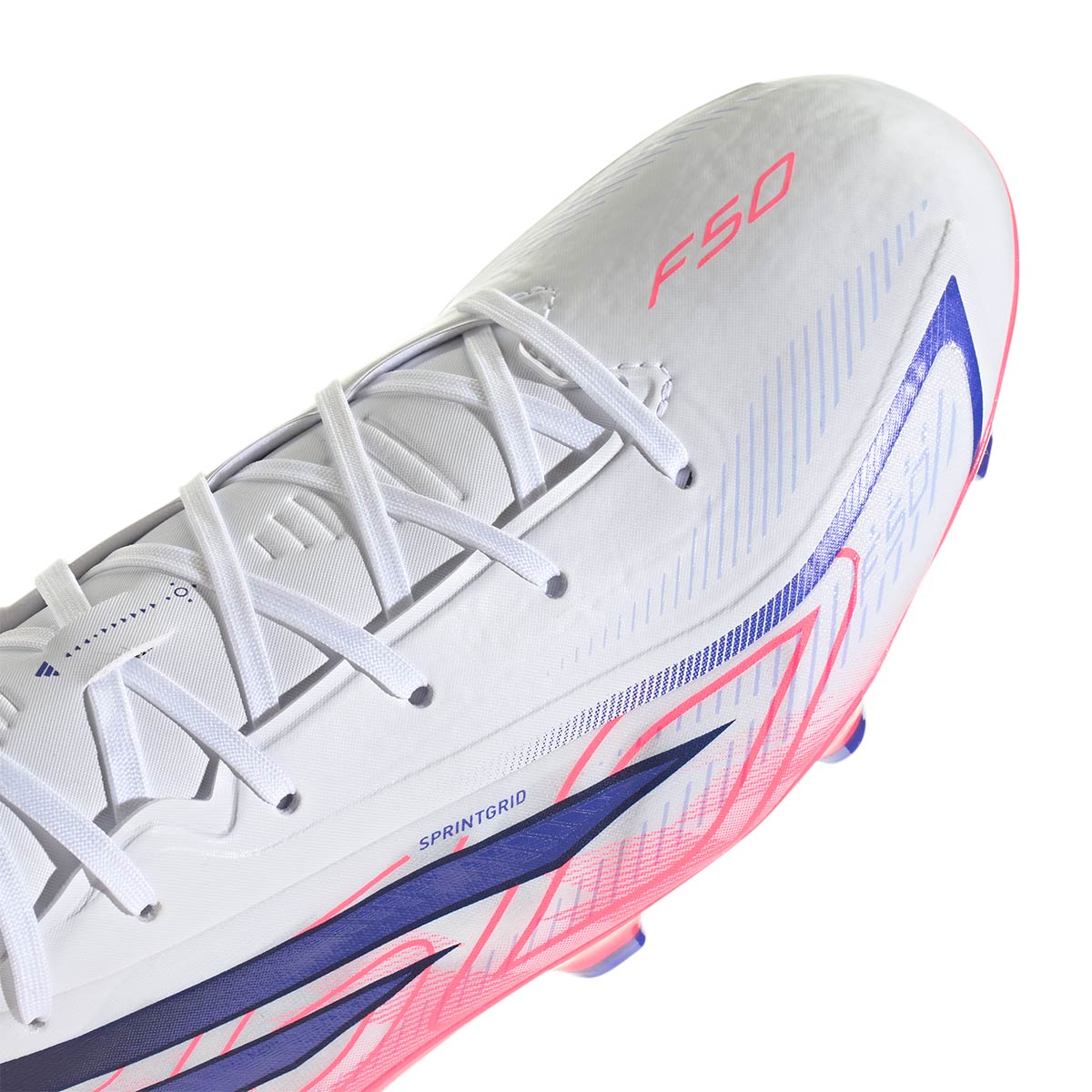 ADIDAS F50 HYPERFAST LEAGUE FG - FTWR WHITE/SOLAR PURPLE/SOLAR TURBO