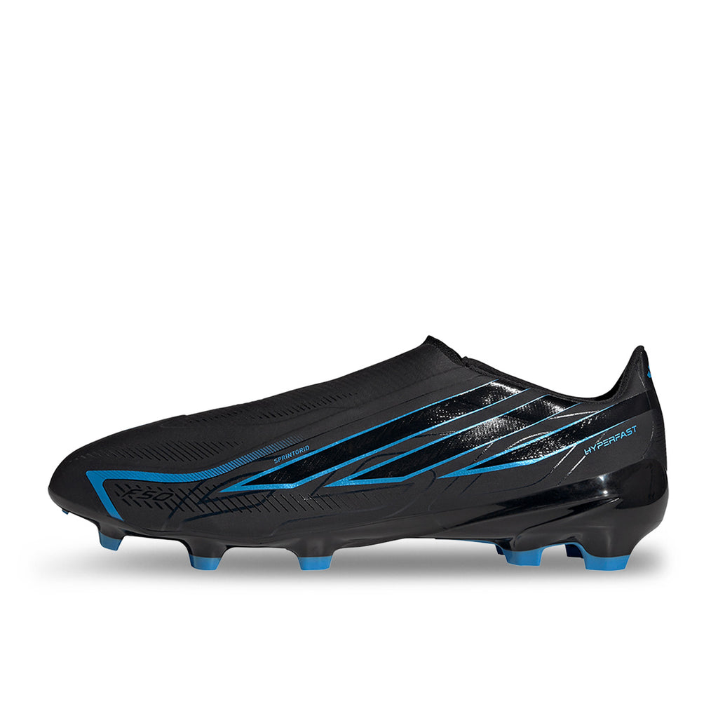 ADIDAS F50 HYPERFAST LEAGUE LACELESS FG - CORE BLACK/CORE BLACK/LUCID RAY BLUE