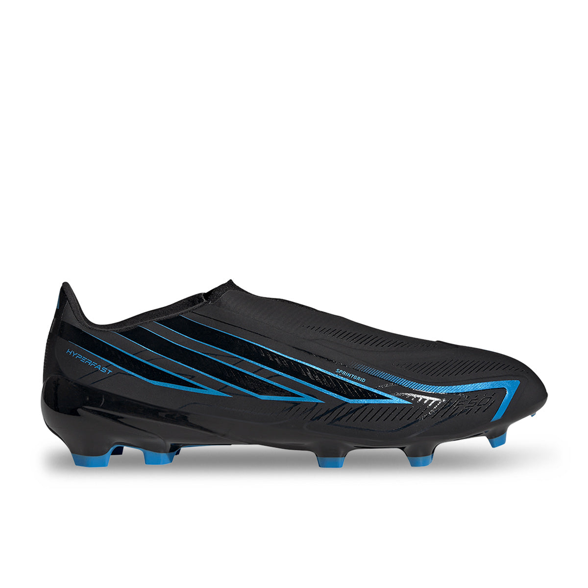 ADIDAS F50 HYPERFAST LEAGUE LACELESS FG - CORE BLACK/CORE BLACK/LUCID RAY BLUE