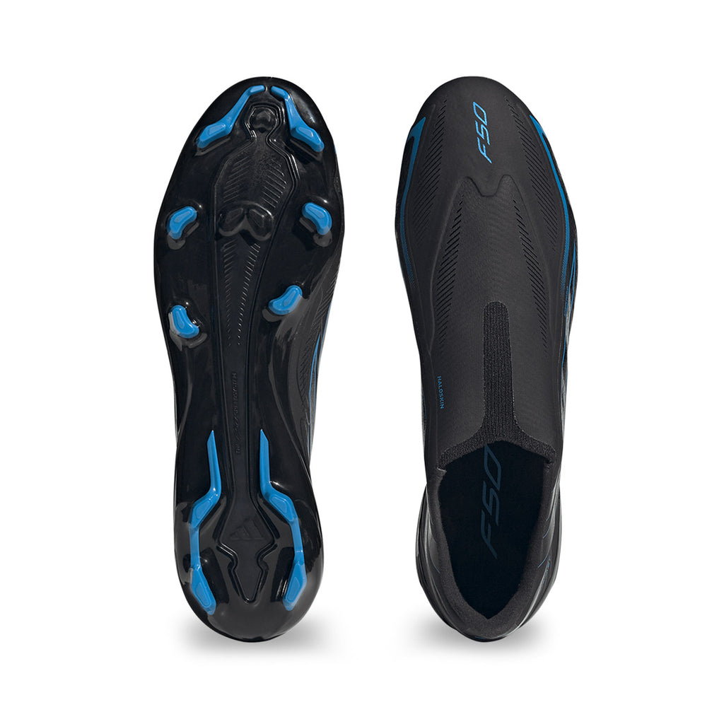 ADIDAS F50 HYPERFAST LEAGUE LACELESS FG - CORE BLACK/CORE BLACK/LUCID RAY BLUE