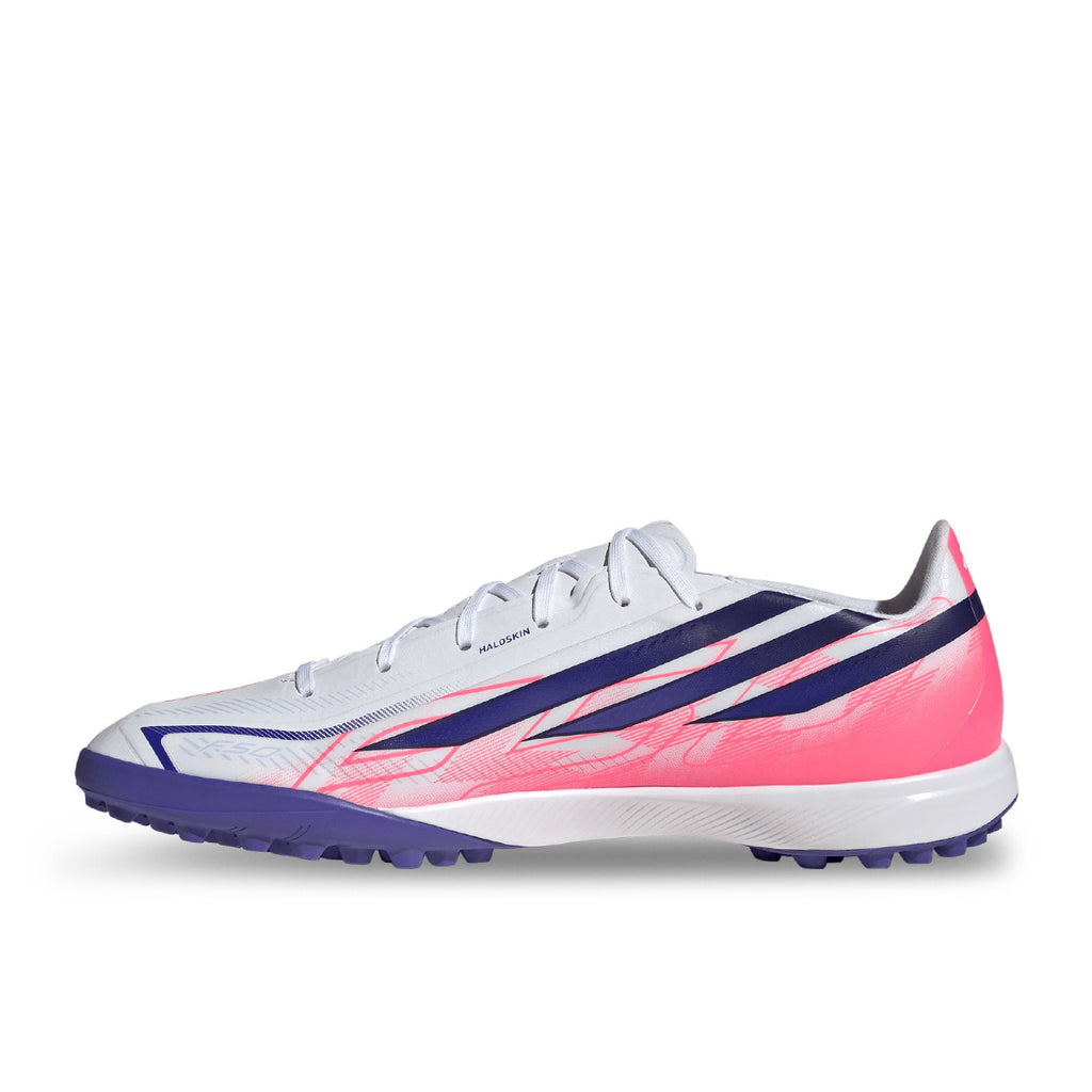 ADIDAS F50 HYPERFAST LEAGUE TF - FTWR WHITE/SOLAR PURPLE/SOLAR TURBO