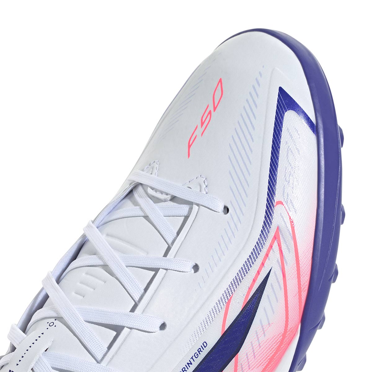 ADIDAS F50 HYPERFAST LEAGUE TF - FTWR WHITE/SOLAR PURPLE/SOLAR TURBO
